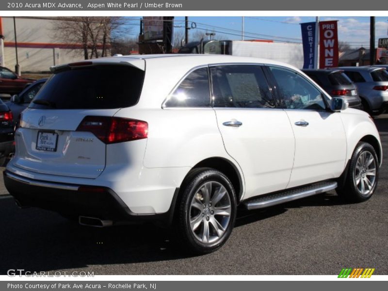 Aspen White Pearl / Umber Brown 2010 Acura MDX Advance