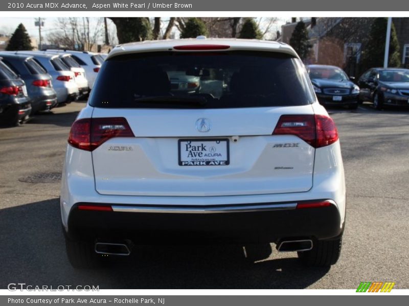 Aspen White Pearl / Umber Brown 2010 Acura MDX Advance