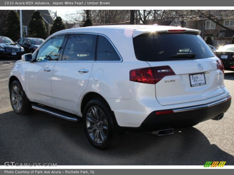 Aspen White Pearl / Umber Brown 2010 Acura MDX Advance