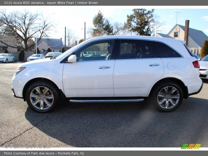 Aspen White Pearl / Umber Brown 2010 Acura MDX Advance