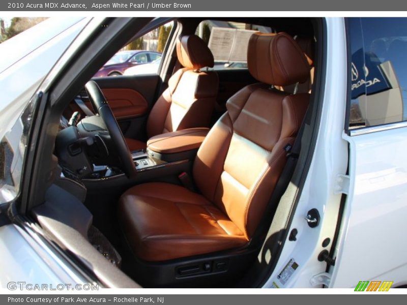 Aspen White Pearl / Umber Brown 2010 Acura MDX Advance