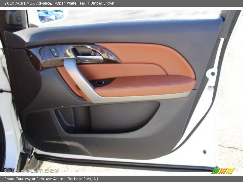 Aspen White Pearl / Umber Brown 2010 Acura MDX Advance