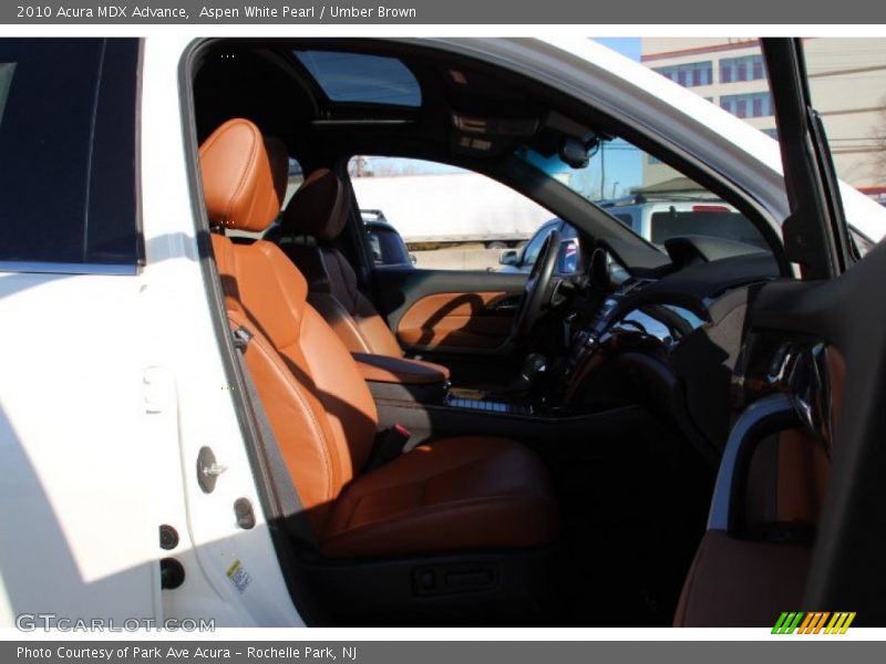 Aspen White Pearl / Umber Brown 2010 Acura MDX Advance