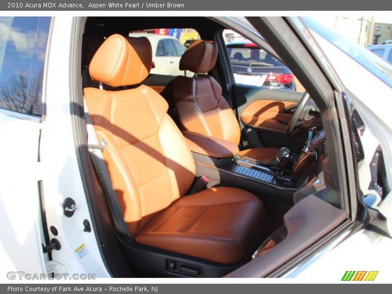Aspen White Pearl / Umber Brown 2010 Acura MDX Advance