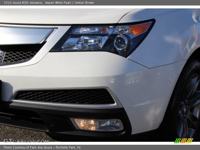 Aspen White Pearl / Umber Brown 2010 Acura MDX Advance