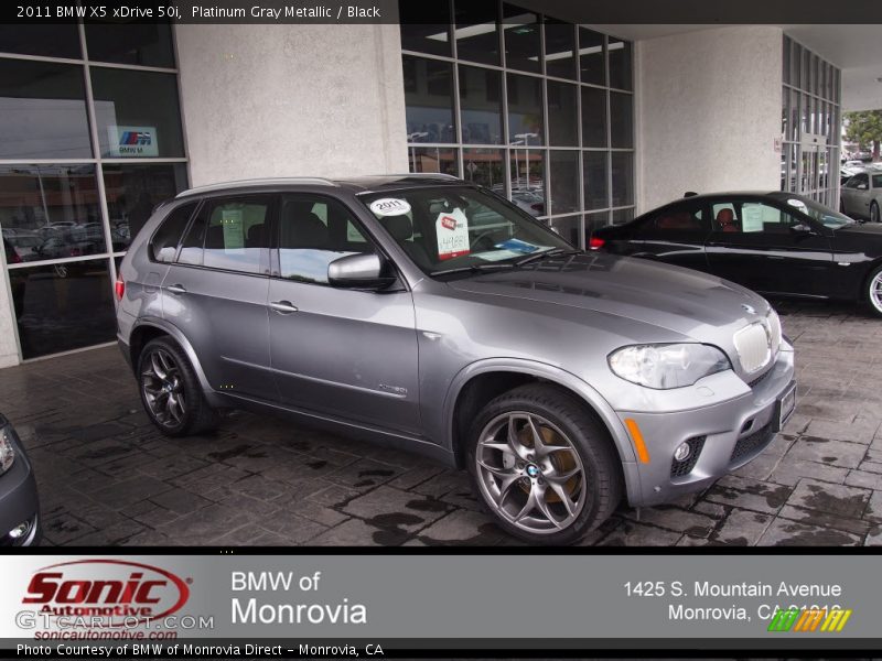 Platinum Gray Metallic / Black 2011 BMW X5 xDrive 50i
