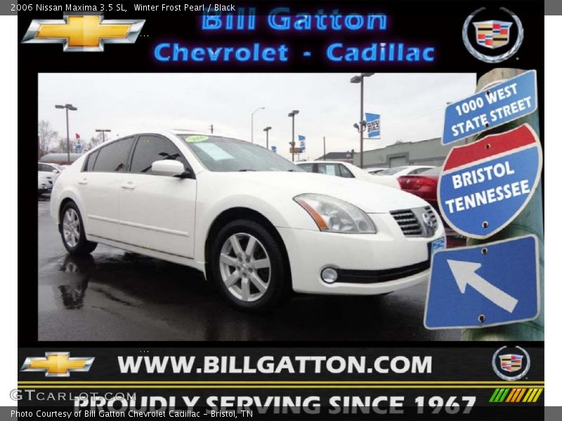 Winter Frost Pearl / Black 2006 Nissan Maxima 3.5 SL