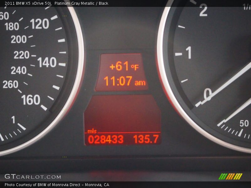 Platinum Gray Metallic / Black 2011 BMW X5 xDrive 50i