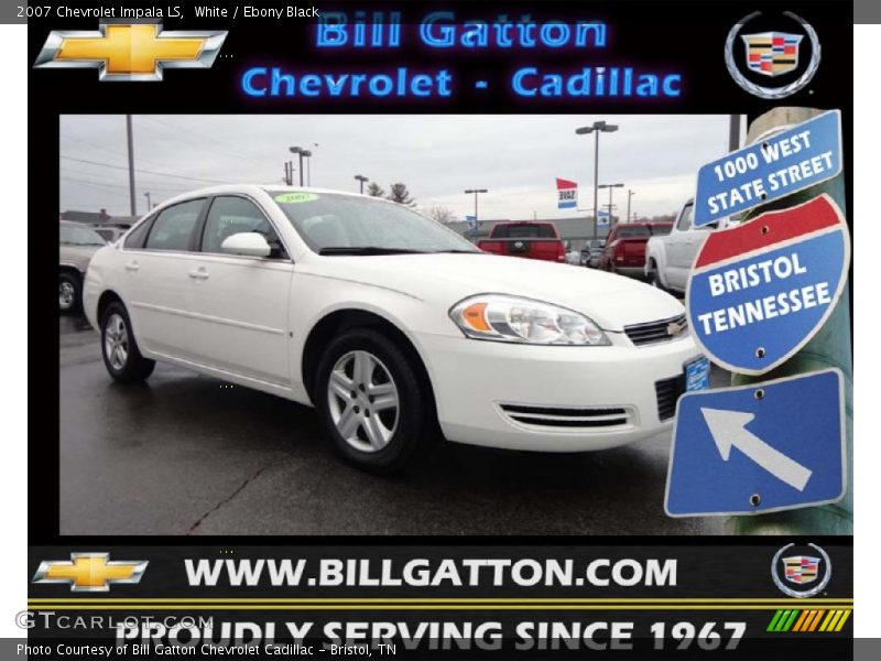White / Ebony Black 2007 Chevrolet Impala LS
