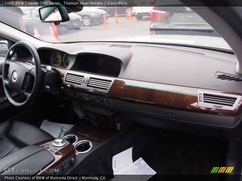 Titanium Silver Metallic / Black/Black 2005 BMW 7 Series 745i Sedan