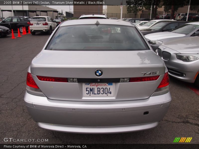 Titanium Silver Metallic / Black/Black 2005 BMW 7 Series 745i Sedan