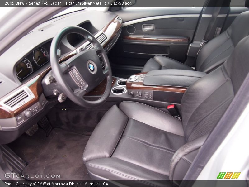 Titanium Silver Metallic / Black/Black 2005 BMW 7 Series 745i Sedan