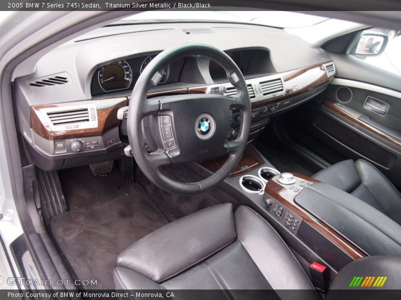 Titanium Silver Metallic / Black/Black 2005 BMW 7 Series 745i Sedan