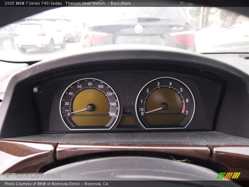 Titanium Silver Metallic / Black/Black 2005 BMW 7 Series 745i Sedan