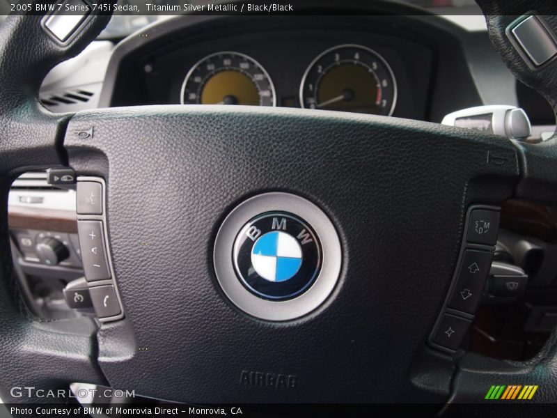 Titanium Silver Metallic / Black/Black 2005 BMW 7 Series 745i Sedan