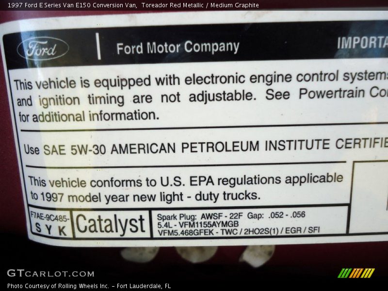 Toreador Red Metallic / Medium Graphite 1997 Ford E Series Van E150 Conversion Van