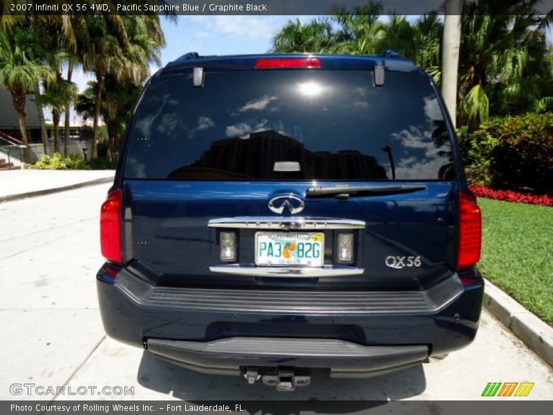 Pacific Sapphire Blue / Graphite Black 2007 Infiniti QX 56 4WD