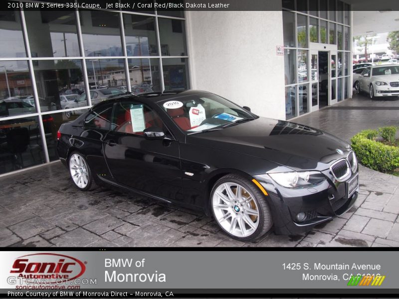 Jet Black / Coral Red/Black Dakota Leather 2010 BMW 3 Series 335i Coupe