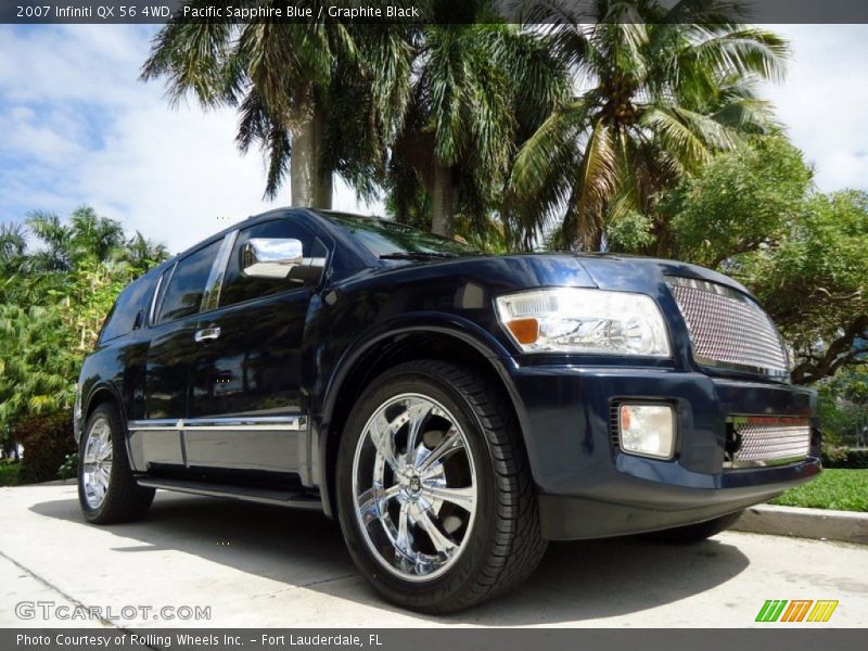 Pacific Sapphire Blue / Graphite Black 2007 Infiniti QX 56 4WD