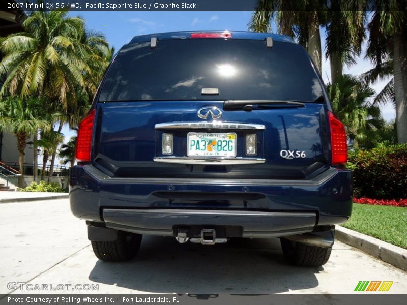 Pacific Sapphire Blue / Graphite Black 2007 Infiniti QX 56 4WD
