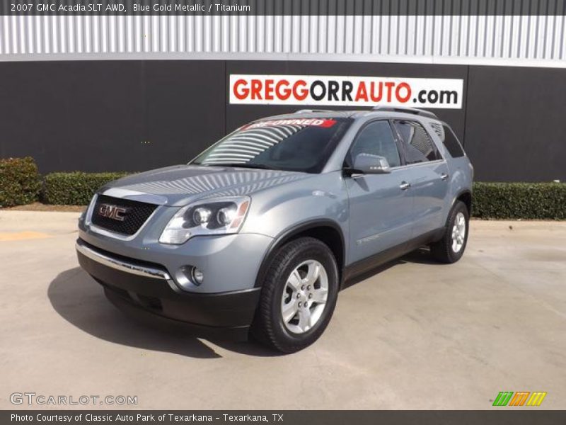 Blue Gold Metallic / Titanium 2007 GMC Acadia SLT AWD