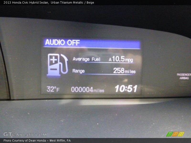 Urban Titanium Metallic / Beige 2013 Honda Civic Hybrid Sedan