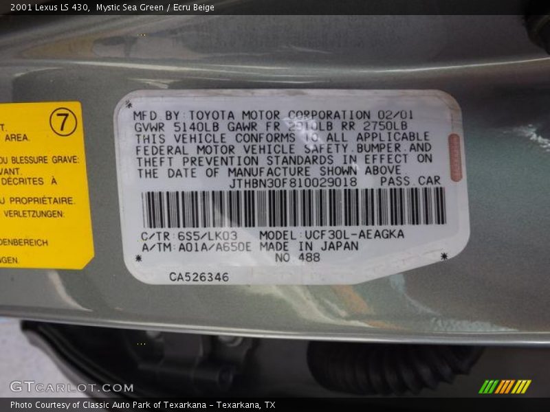 6S5 - 2001 Lexus LS 430