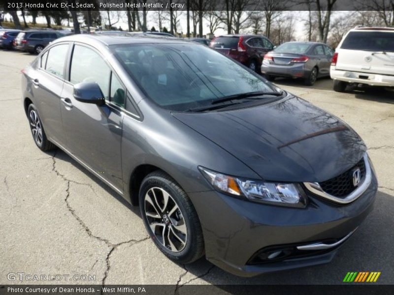 Polished Metal Metallic / Gray 2013 Honda Civic EX-L Sedan