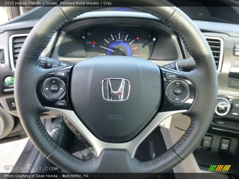 Polished Metal Metallic / Gray 2013 Honda Civic EX-L Sedan
