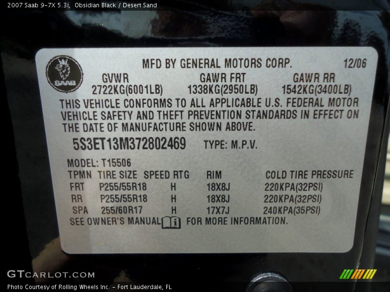 Obsidian Black / Desert Sand 2007 Saab 9-7X 5.3i