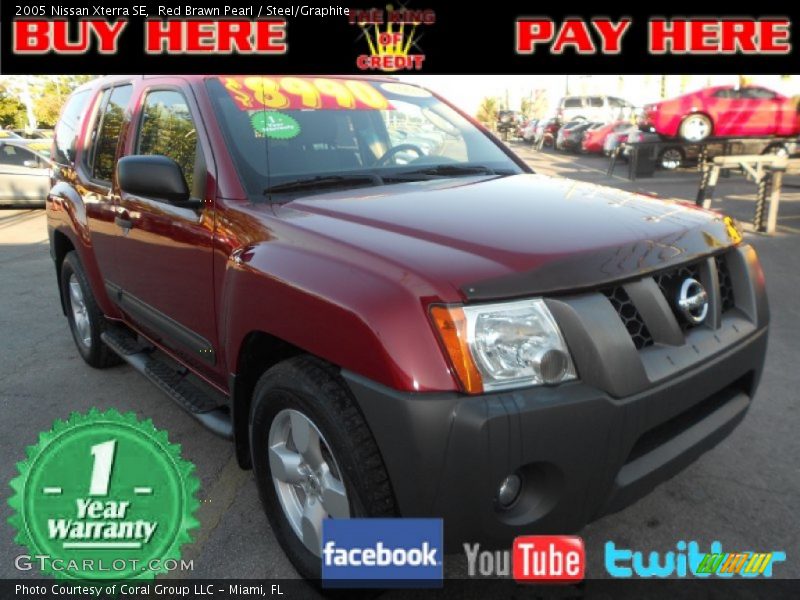 Red Brawn Pearl / Steel/Graphite 2005 Nissan Xterra SE