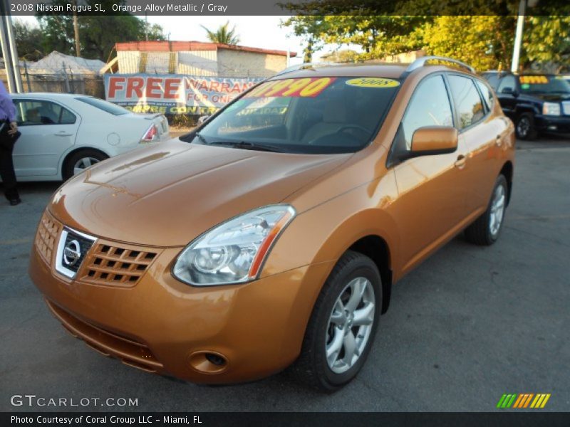 Orange Alloy Metallic / Gray 2008 Nissan Rogue SL