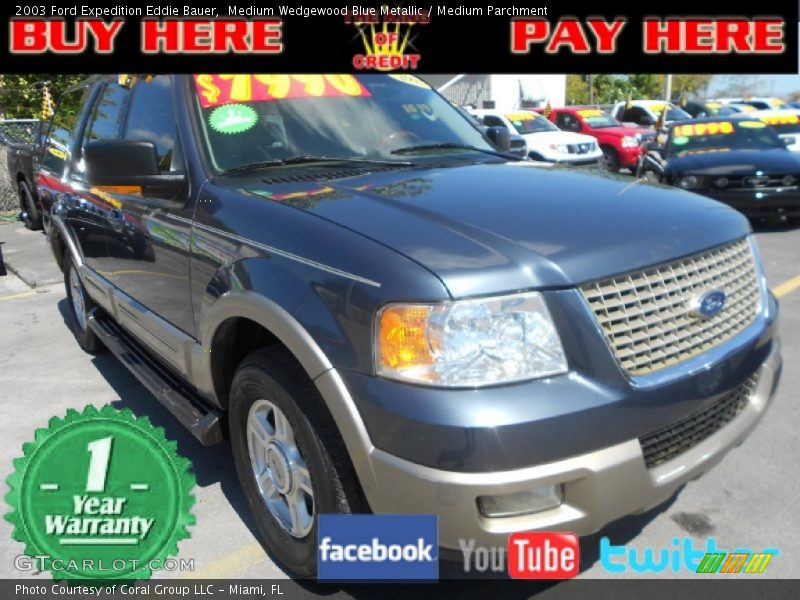 Medium Wedgewood Blue Metallic / Medium Parchment 2003 Ford Expedition Eddie Bauer