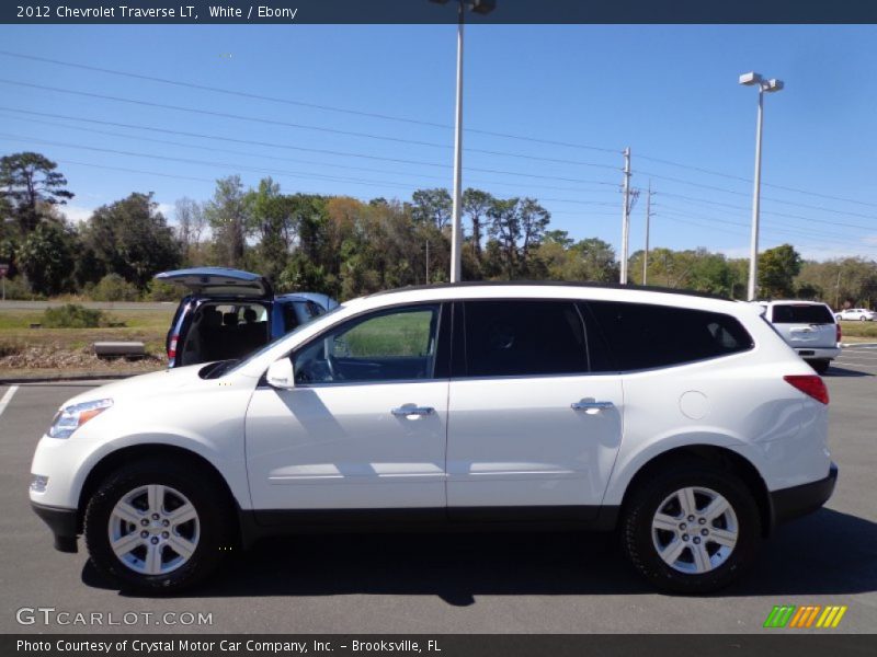 White / Ebony 2012 Chevrolet Traverse LT
