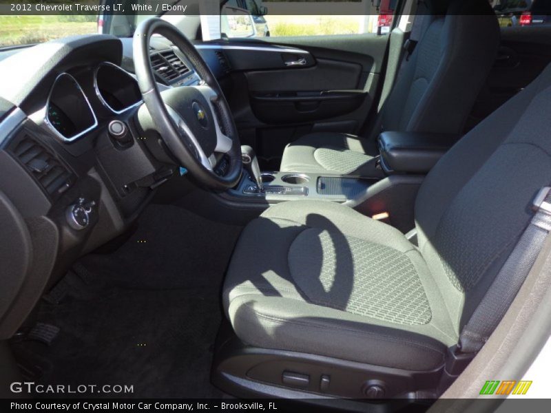 White / Ebony 2012 Chevrolet Traverse LT