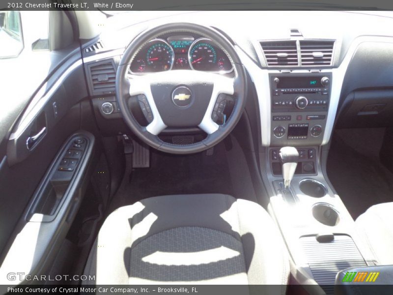 White / Ebony 2012 Chevrolet Traverse LT