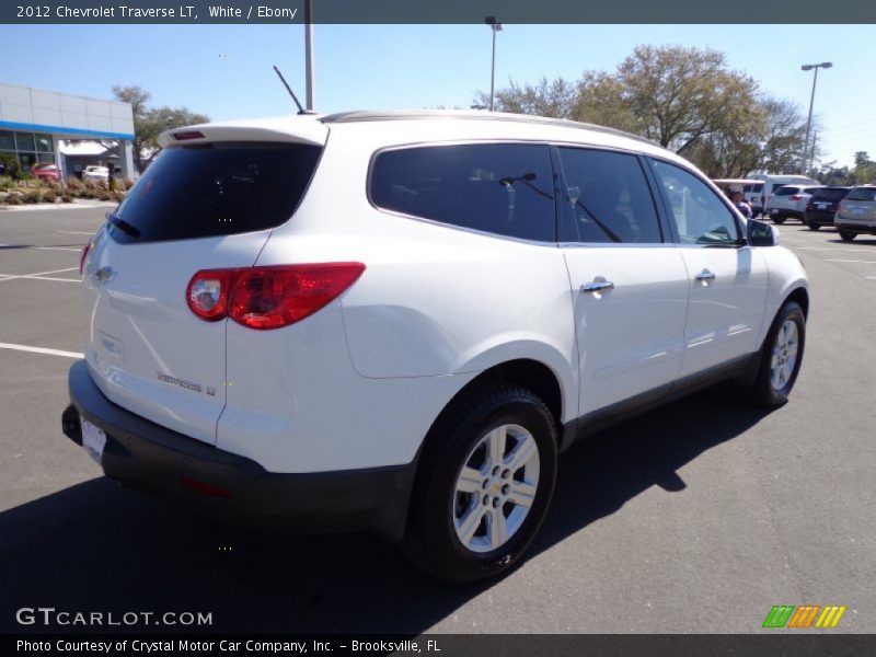 White / Ebony 2012 Chevrolet Traverse LT