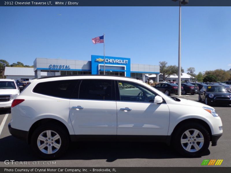 White / Ebony 2012 Chevrolet Traverse LT