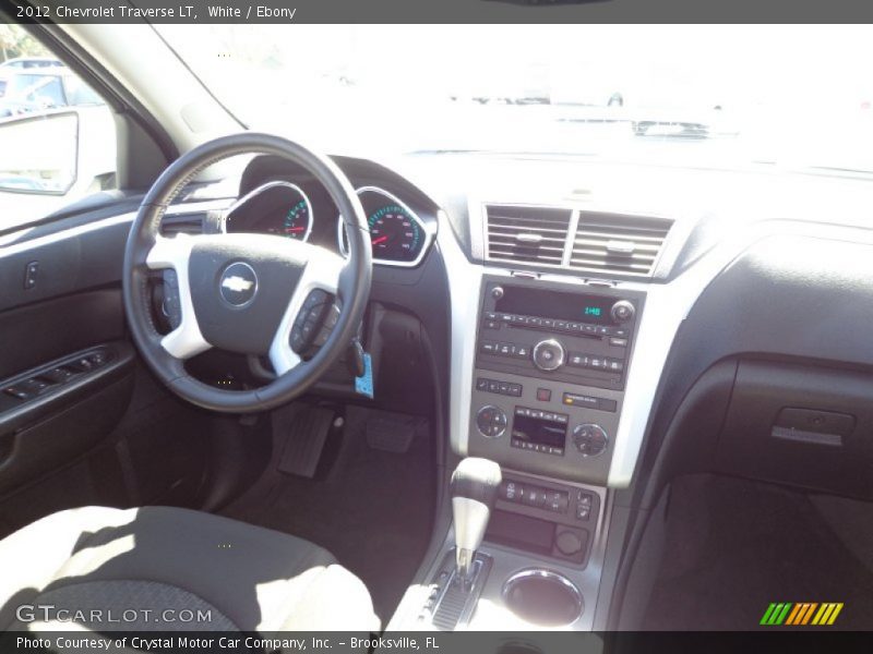 White / Ebony 2012 Chevrolet Traverse LT