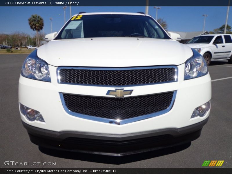 White / Ebony 2012 Chevrolet Traverse LT