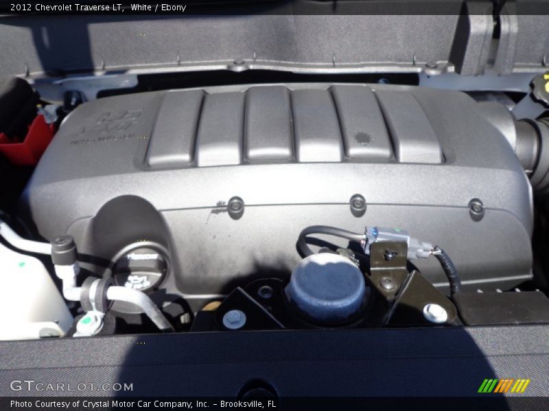 White / Ebony 2012 Chevrolet Traverse LT