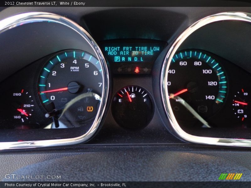 White / Ebony 2012 Chevrolet Traverse LT