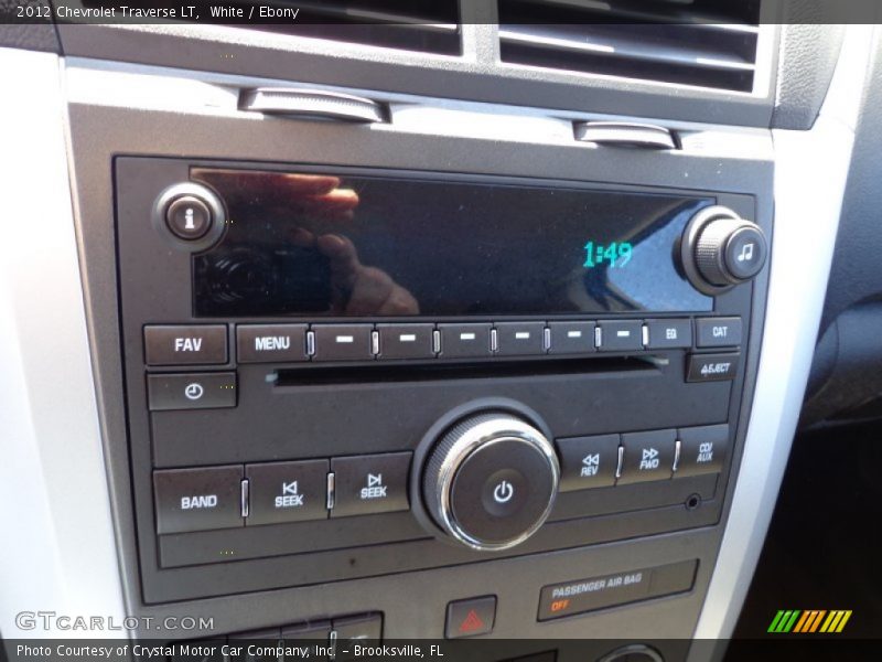 White / Ebony 2012 Chevrolet Traverse LT