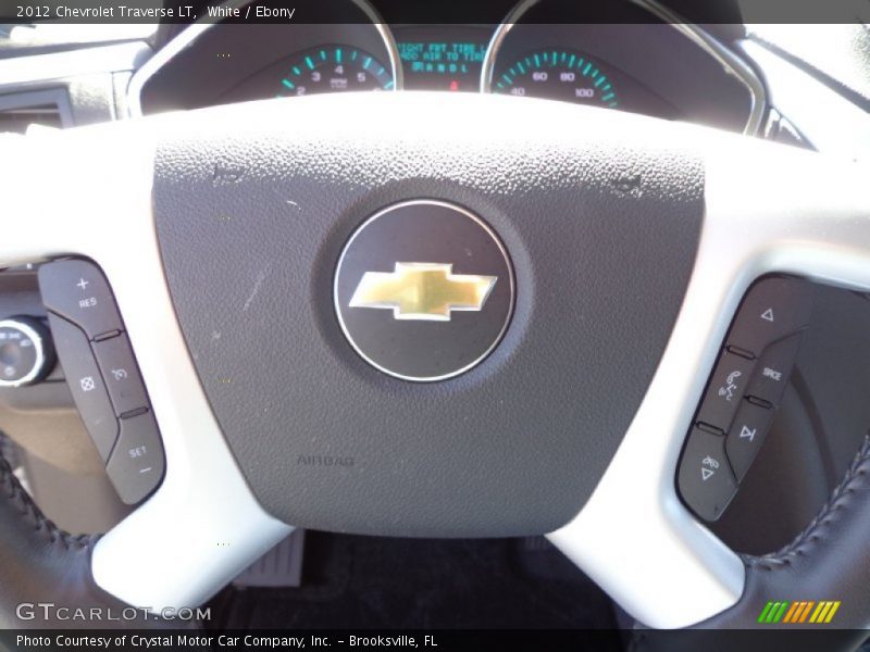 White / Ebony 2012 Chevrolet Traverse LT