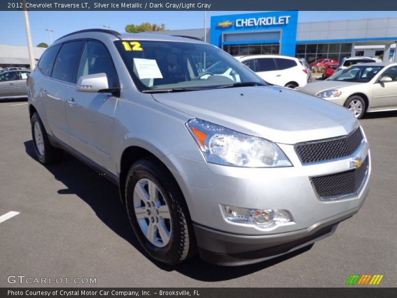 Silver Ice Metallic / Dark Gray/Light Gray 2012 Chevrolet Traverse LT
