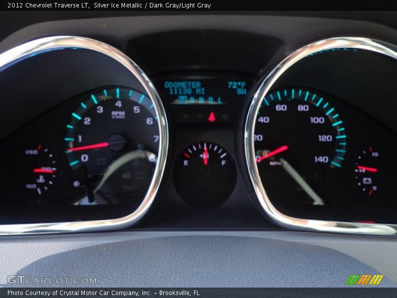 Silver Ice Metallic / Dark Gray/Light Gray 2012 Chevrolet Traverse LT