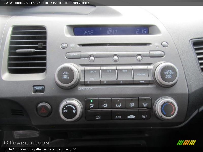 Crystal Black Pearl / Black 2010 Honda Civic LX-S Sedan