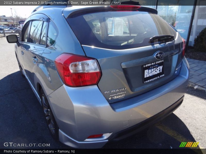 Sage Green Metallic / Ivory 2012 Subaru Impreza 2.0i Sport Premium 5 Door