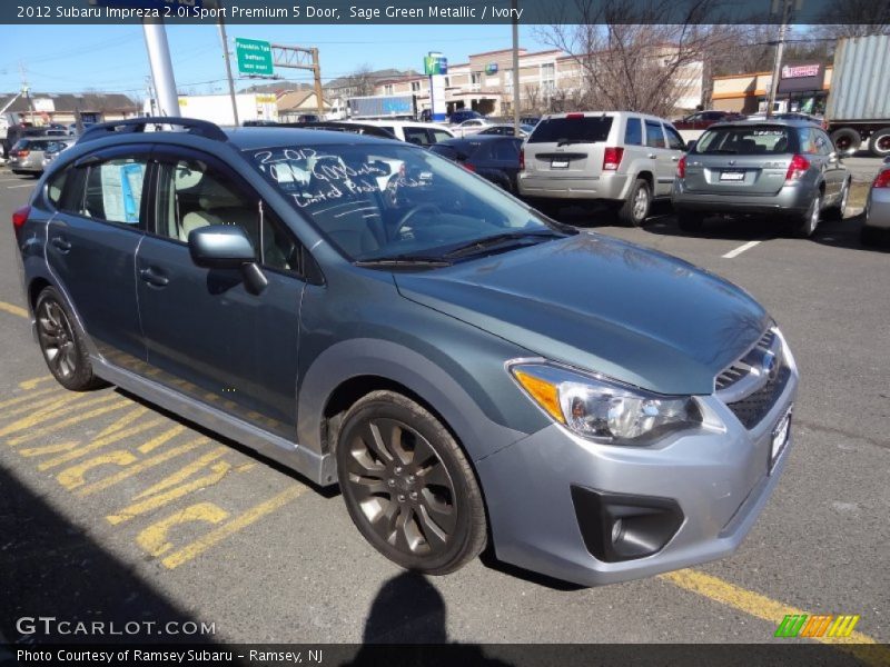 Sage Green Metallic / Ivory 2012 Subaru Impreza 2.0i Sport Premium 5 Door