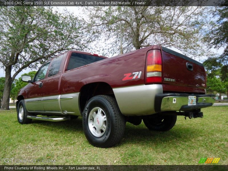 Dark Toreador Red Metallic / Pewter 2000 GMC Sierra 1500 SLE Extended Cab 4x4